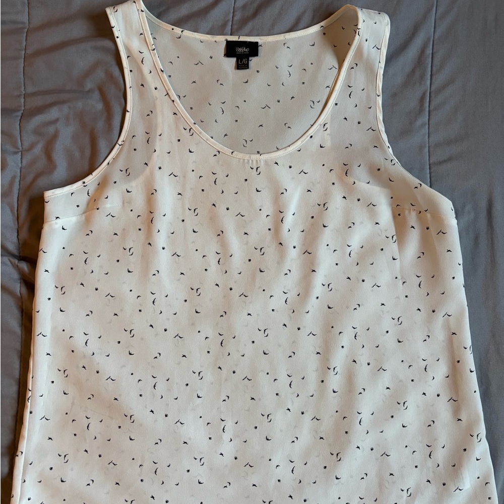 Mossimo Supply Co. White Patterned Tank Top